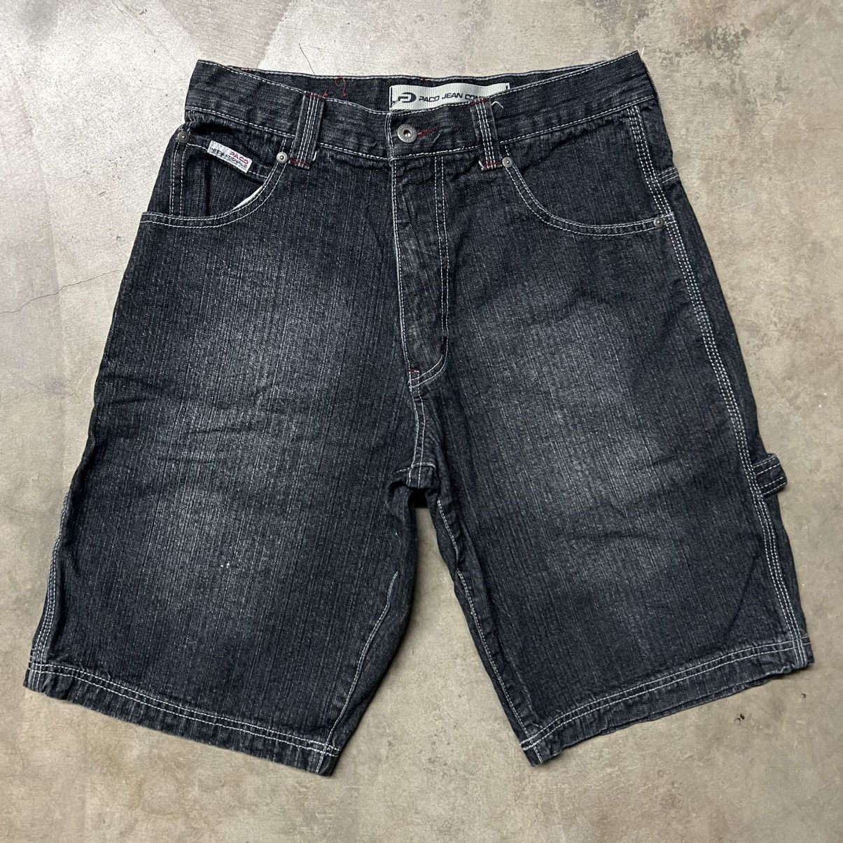 Affliction × JNCO × Southpole Vintage Y2K Paco Jean Company Faded Black Denim Jean Shorts Size US 30 / EU 46 - 6 Thumbnail