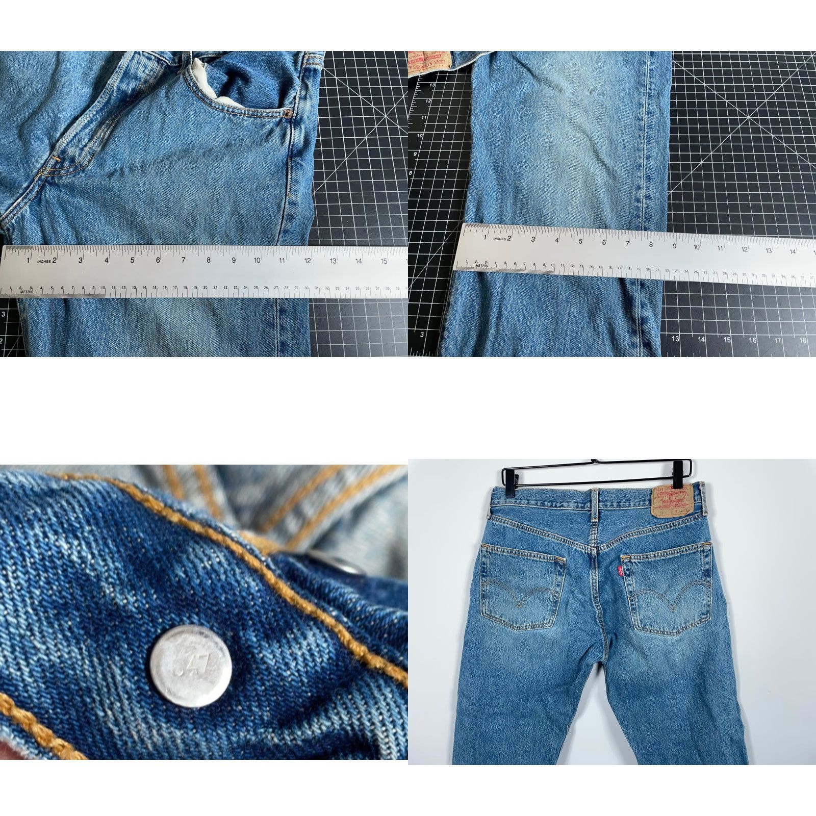 Levi's VINTAGE Levi's 501 Jeans Mens 32 x 29 Blue Denim Button Fly 90s Classic Straight Label XX 34/30 VTG Size US 32 / EU 48 - 9 Thumbnail