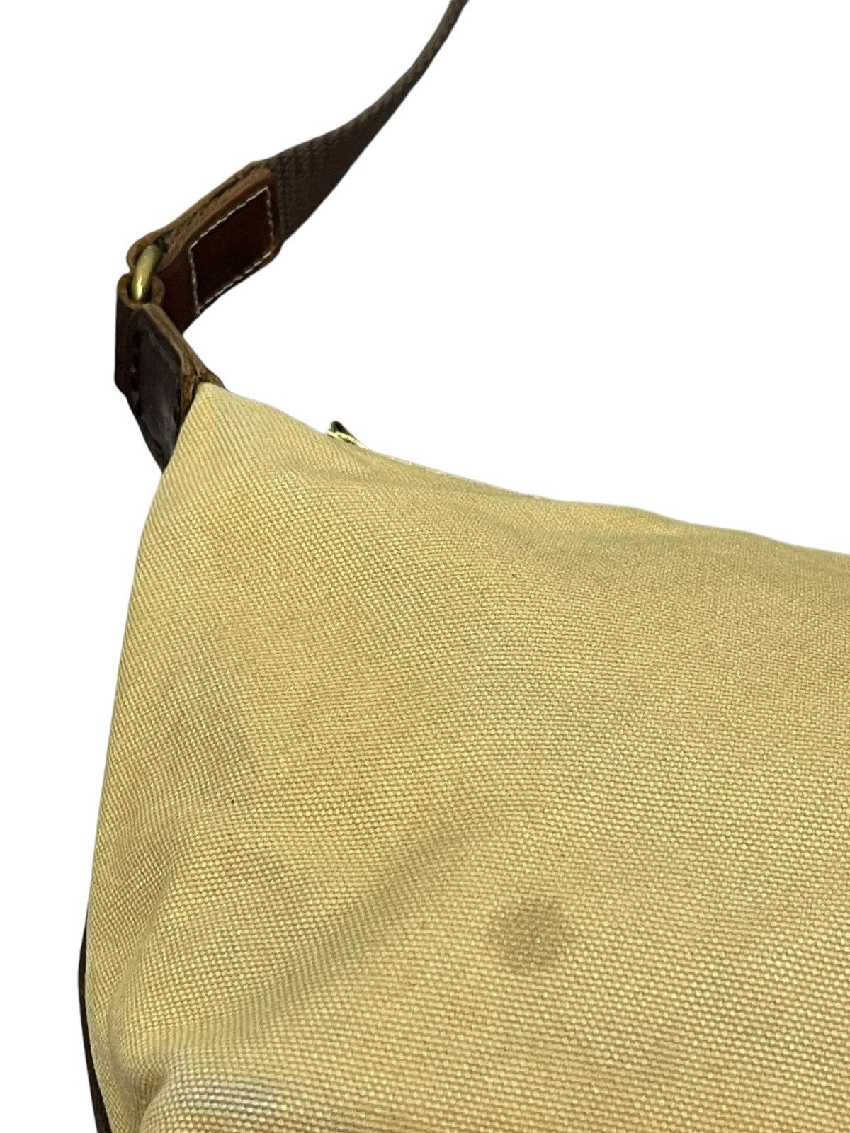 Japanese Brand Leather Patina Cotton Paquet Cross Body Bag 4🟩 Size ONE SIZE - 14 Thumbnail