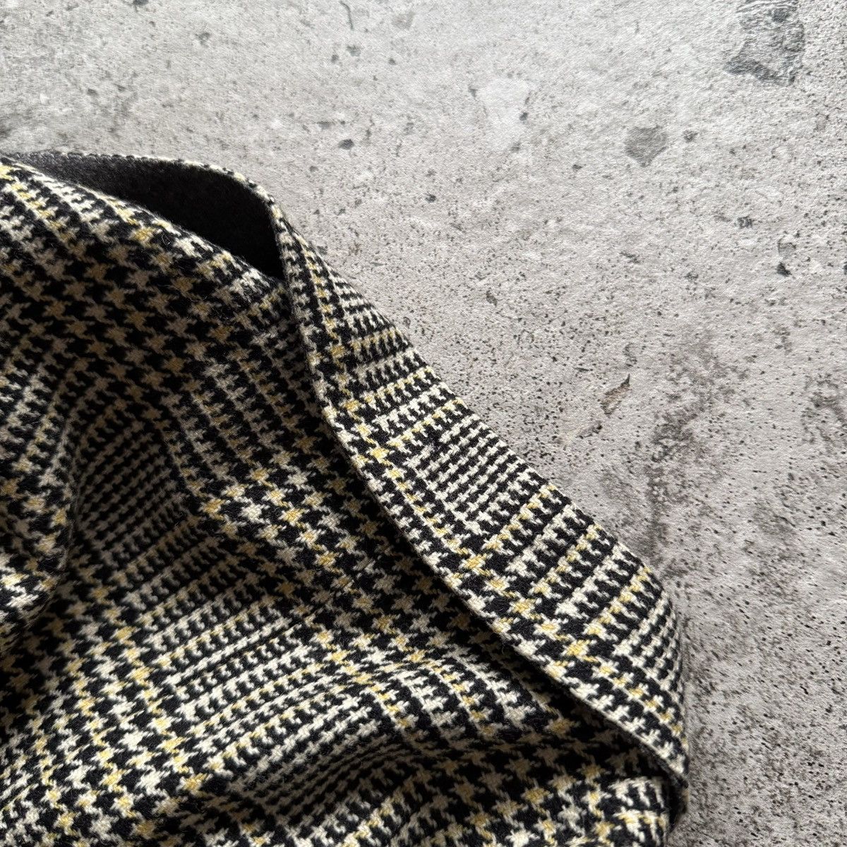 Valentino Valentino Mens Vintage Beige Houndstooth Check Wool Blazer Size 44S - 12 Thumbnail