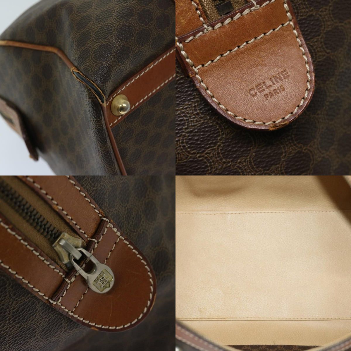 Celine CELINE Macadam Canvas Boston Bag Pvc Brown Size ONE SIZE - 11 Thumbnail