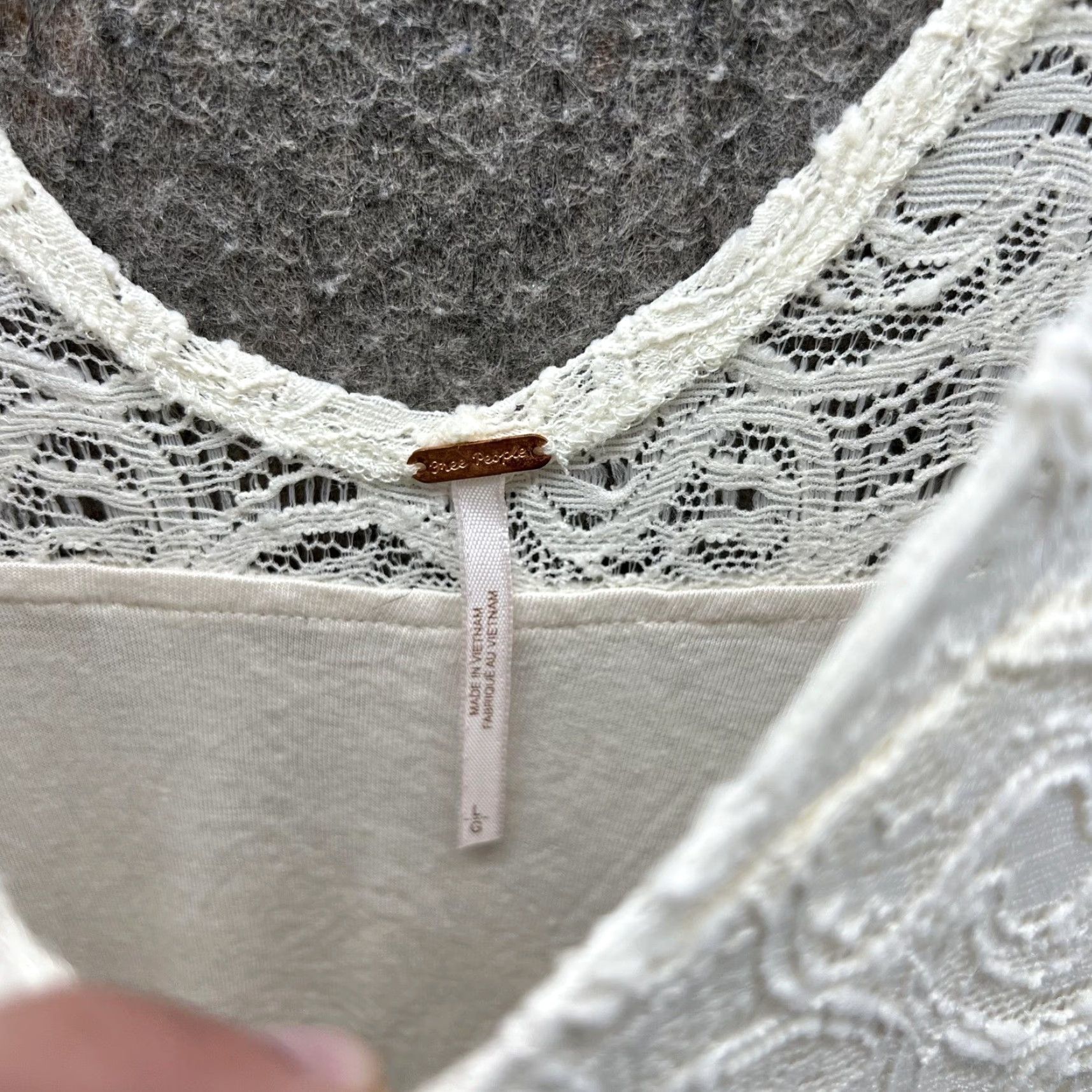 Free People Free People Dress Womens L White Lace Fit & Flare 3/4 Sleeve V-Neck Skater Party/Cocktail Wedding Dresses Womens Size L / US 10 / IT 46 - 5 Thumbnail