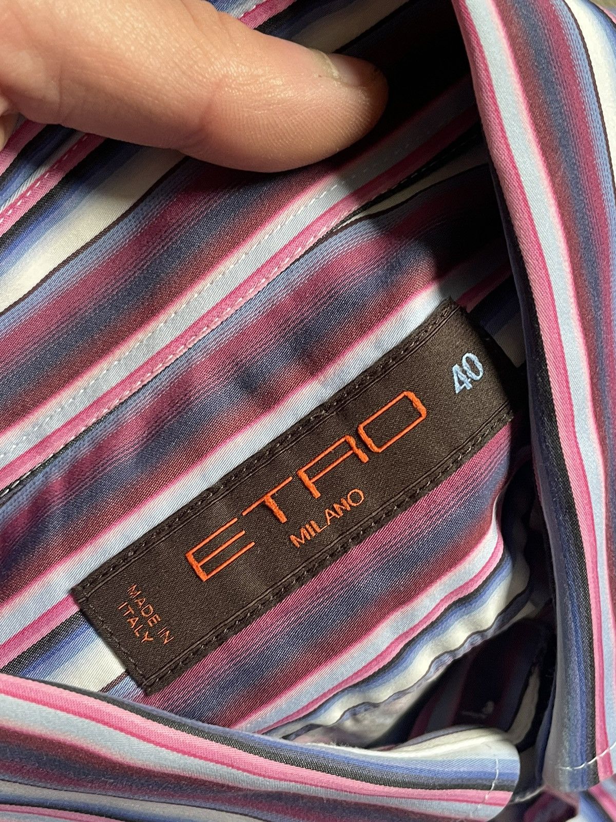Etro × Vintage Vintage Etro Stripped Shirt Button Up Size US L / EU 52-54 / 3 - 9 Thumbnail