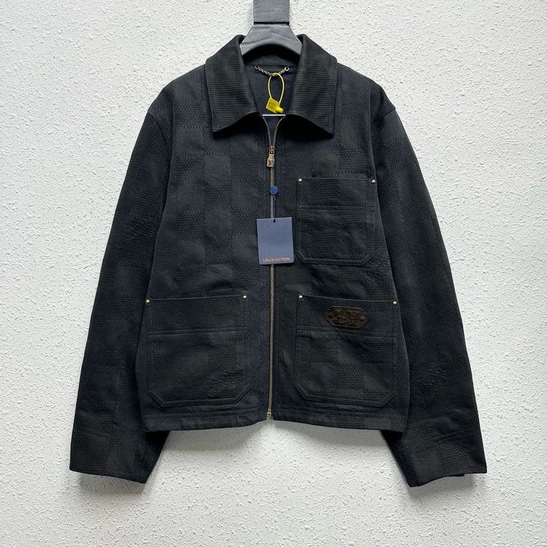 Louis Vuitton louis vuitton black checkered denim jacket-dmc Size US L / EU 52-54 / 3 - 1 Thumbnail