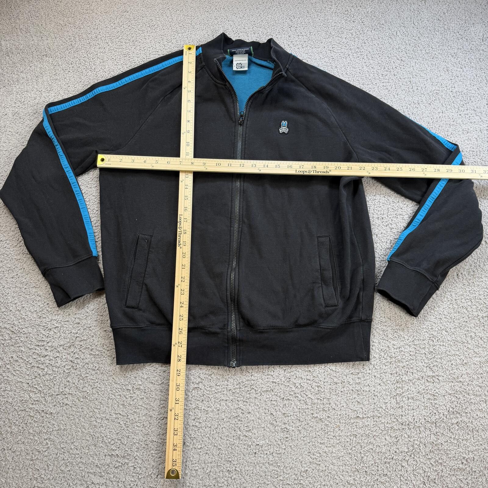Psycho Bunny Psycho Bunny Full Zip Track Jacket Black Sweatshirt Men 7 XL Size US XL / EU 56 / 4 - 3 Thumbnail
