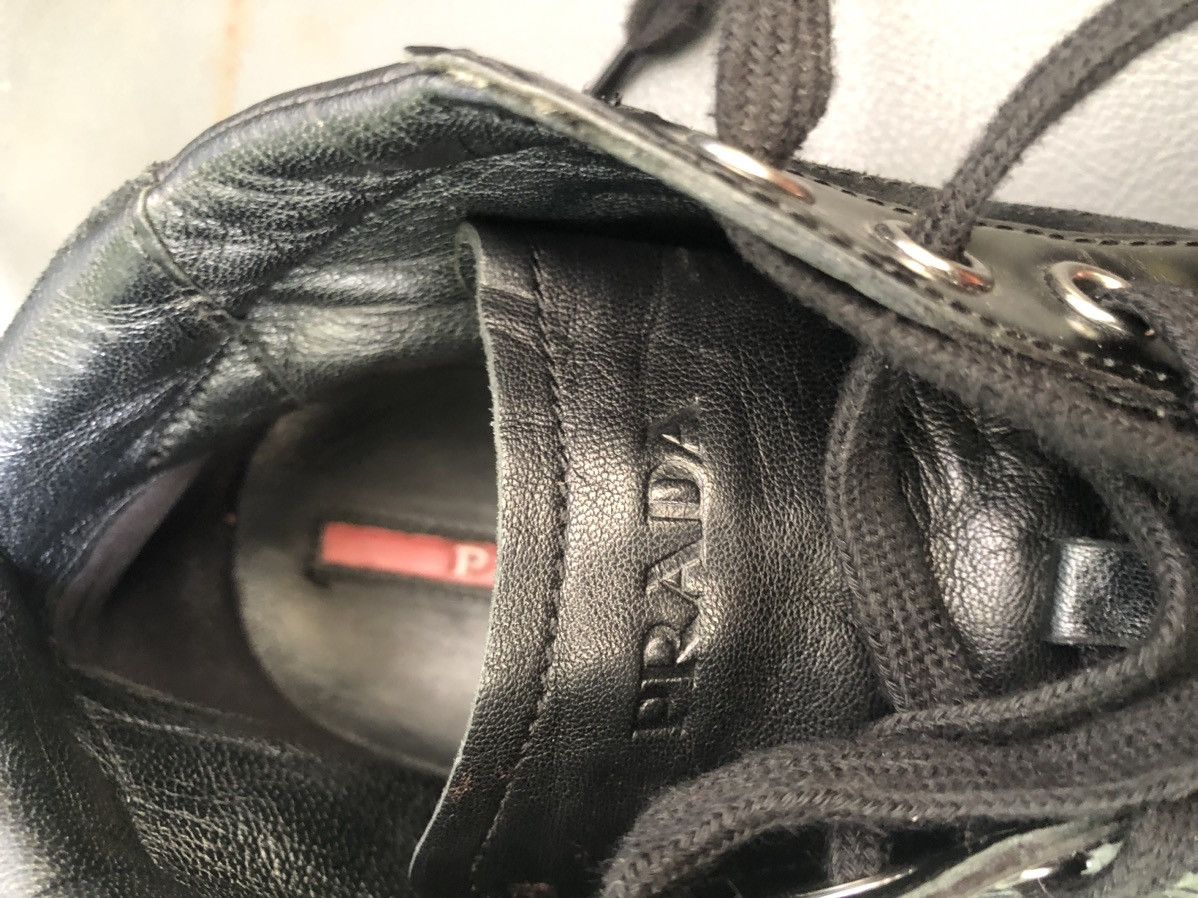 Prada Prada Blavk Calfskin Leather Men’s Sneakers Size 8.5 Size US 8.5 / EU 41-42 - 11 Thumbnail