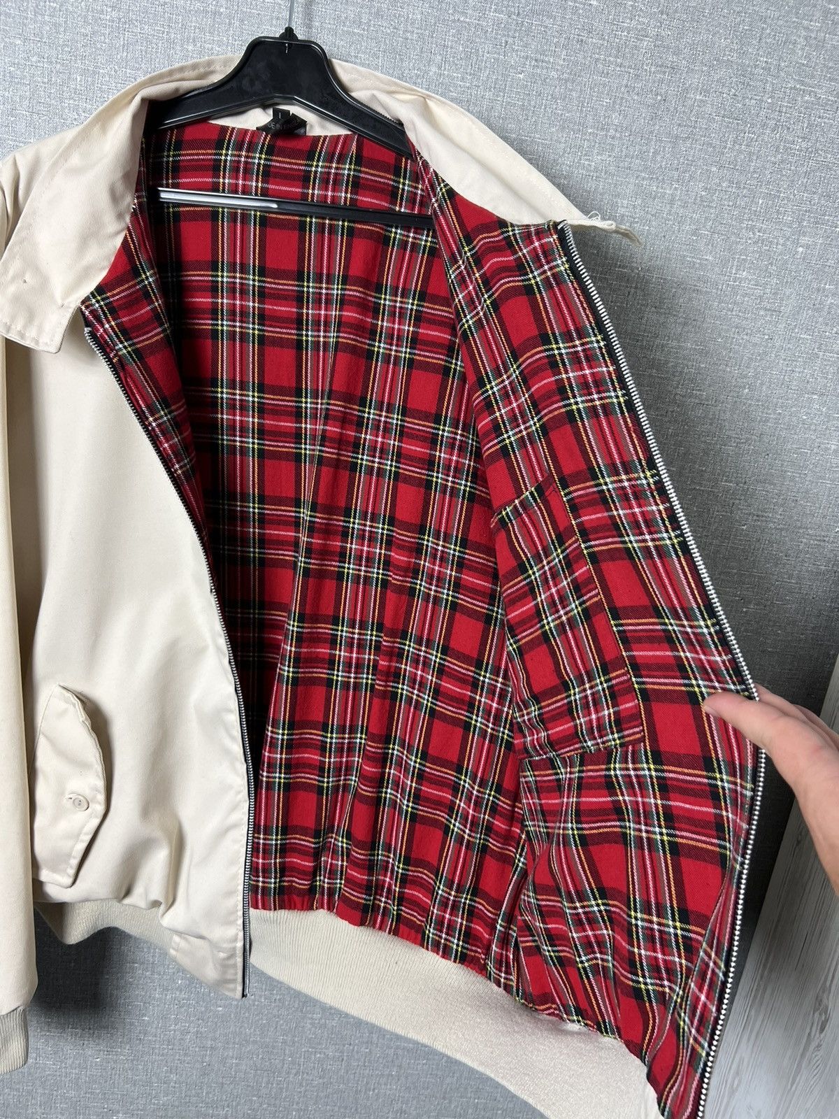 New England Outerwear Vintage England Plaid Lined Collared Bomber Jacket in Beige Size US L / EU 52-54 / 3 - 21 Thumbnail