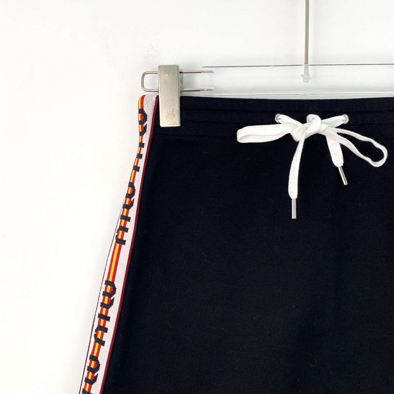 Miu Miu Miu Miu Black Side Stripe Letter Inlay Casual Skirt K26WX Size 26" / US 2 / IT 38 - 3 Thumbnail