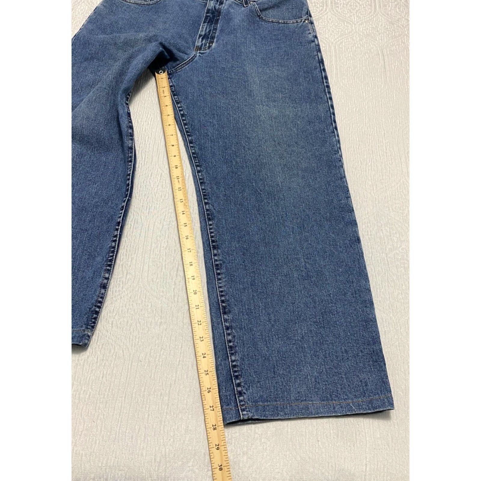Lee VINTAGE Lee Jeans USA 36×28 Riveted Men's Blue Denim Wide-Leg 5-Pocket Jeans Mens Size US 36 / EU 52 - 5 Thumbnail
