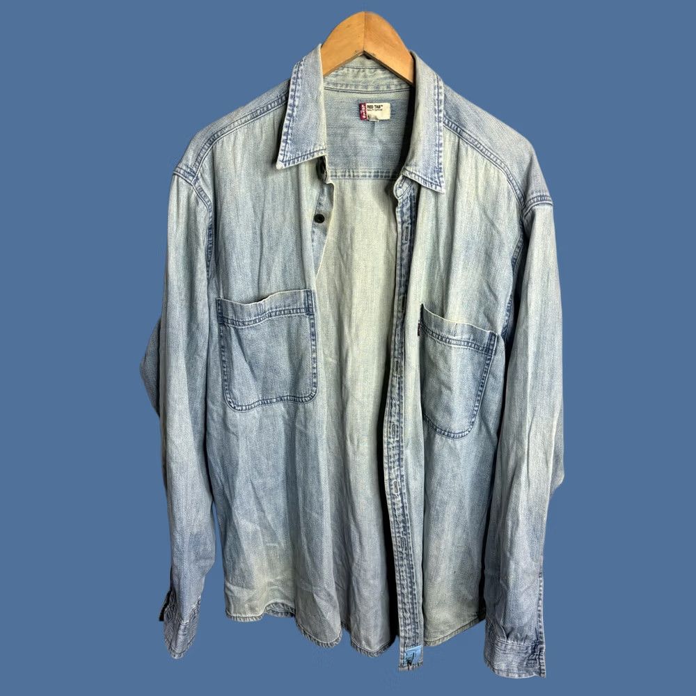 Levi's VINTAGE Levi's Denim Shirt Mens Large Light Wash Button-Down Long Sleeve Red Tab Casual Size US L / EU 52-54 / 3 - 1 Thumbnail