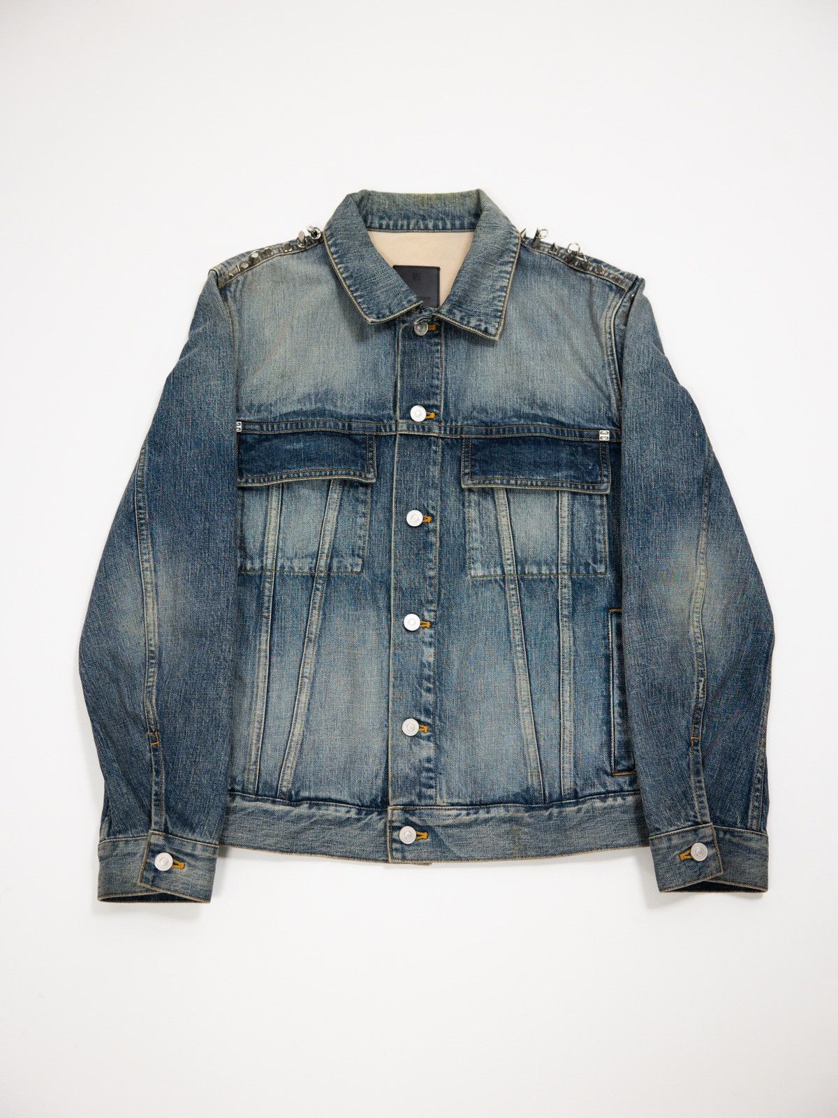 image of Givenchy Studded Denim Jacket in Blue, Men's (Size Small)