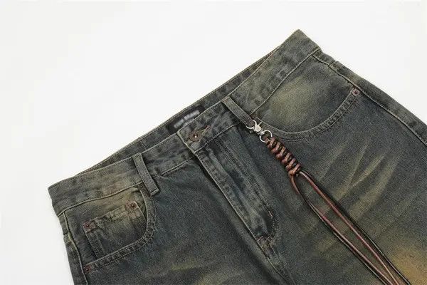 Japanese Brand VIBE Men's punk street loose washed ripped jeans y2k Size US 32 / EU 48 - 3 Thumbnail