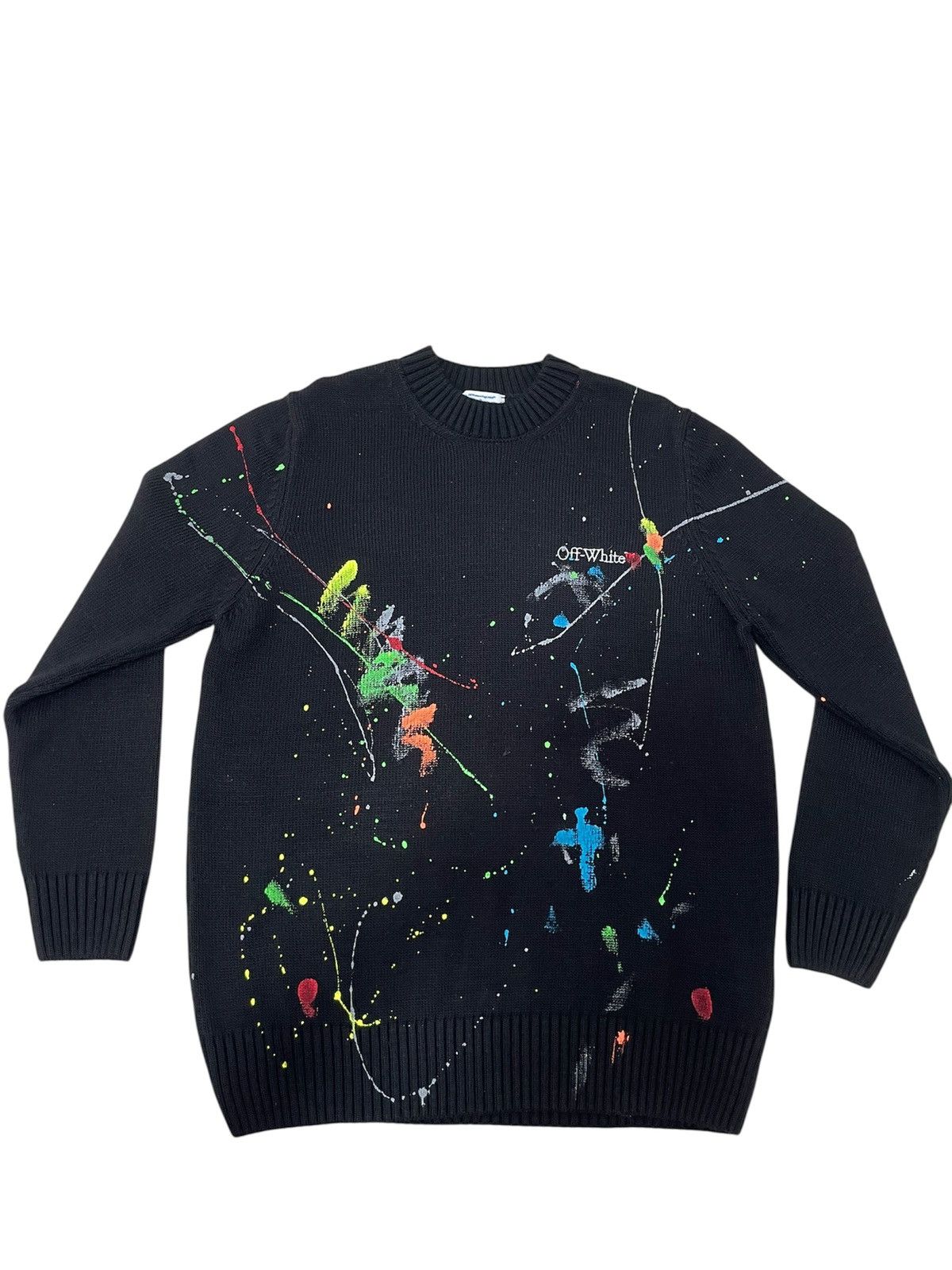 Japanese Brand Off White Sweatshirt with Paint Splash Design Size US M / EU 48-50 / 2 - 4 Thumbnail
