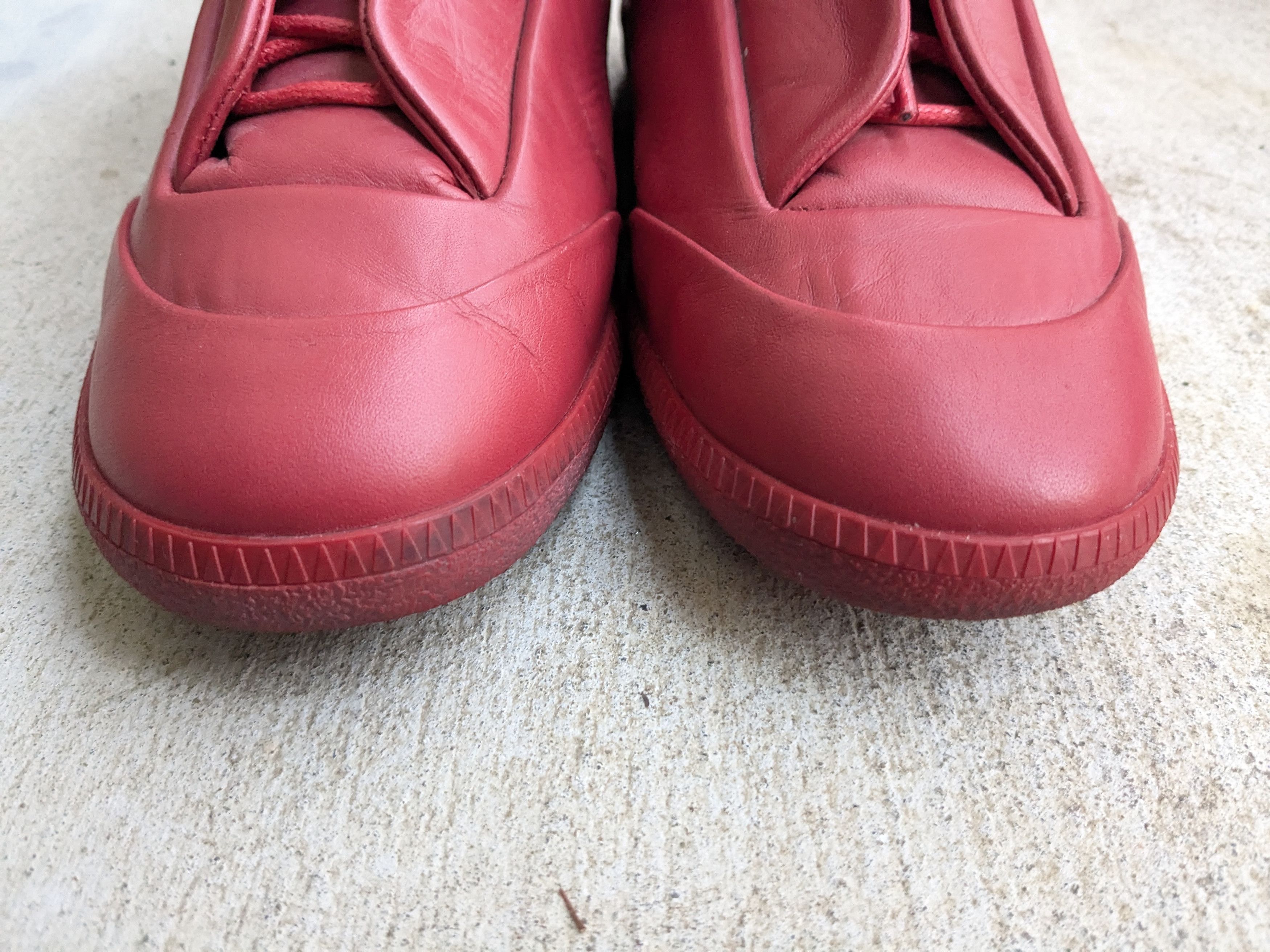 Maison Margiela Maison Margiela Future Red 9 42 Leather High Tops Size US 9 / EU 42 - 4 Thumbnail