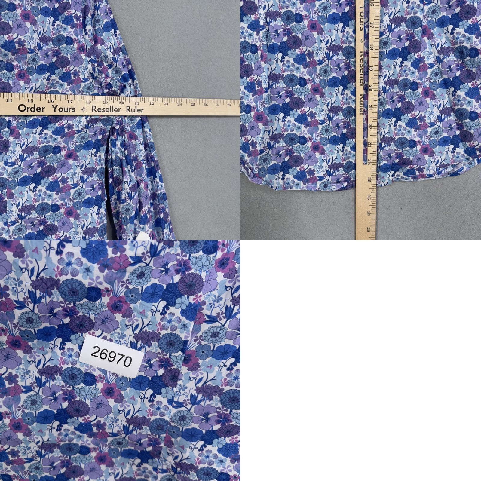 J.Crew VINTAGE? No. J.CREW Shirt Womens 6 Blue Liberty Floral Long Sleeve Collared Top Button-Up Size M / US 6-8 / IT 42-44 - 8 Thumbnail