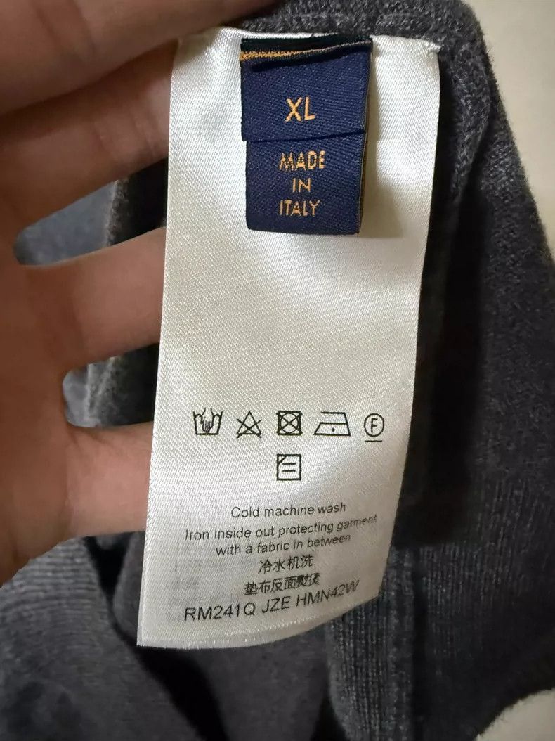Louis Vuitton Gray Cashmere Hooded Sweatshirt with Logo-2506 Size US XL / EU 56 / 4 - 6 Thumbnail