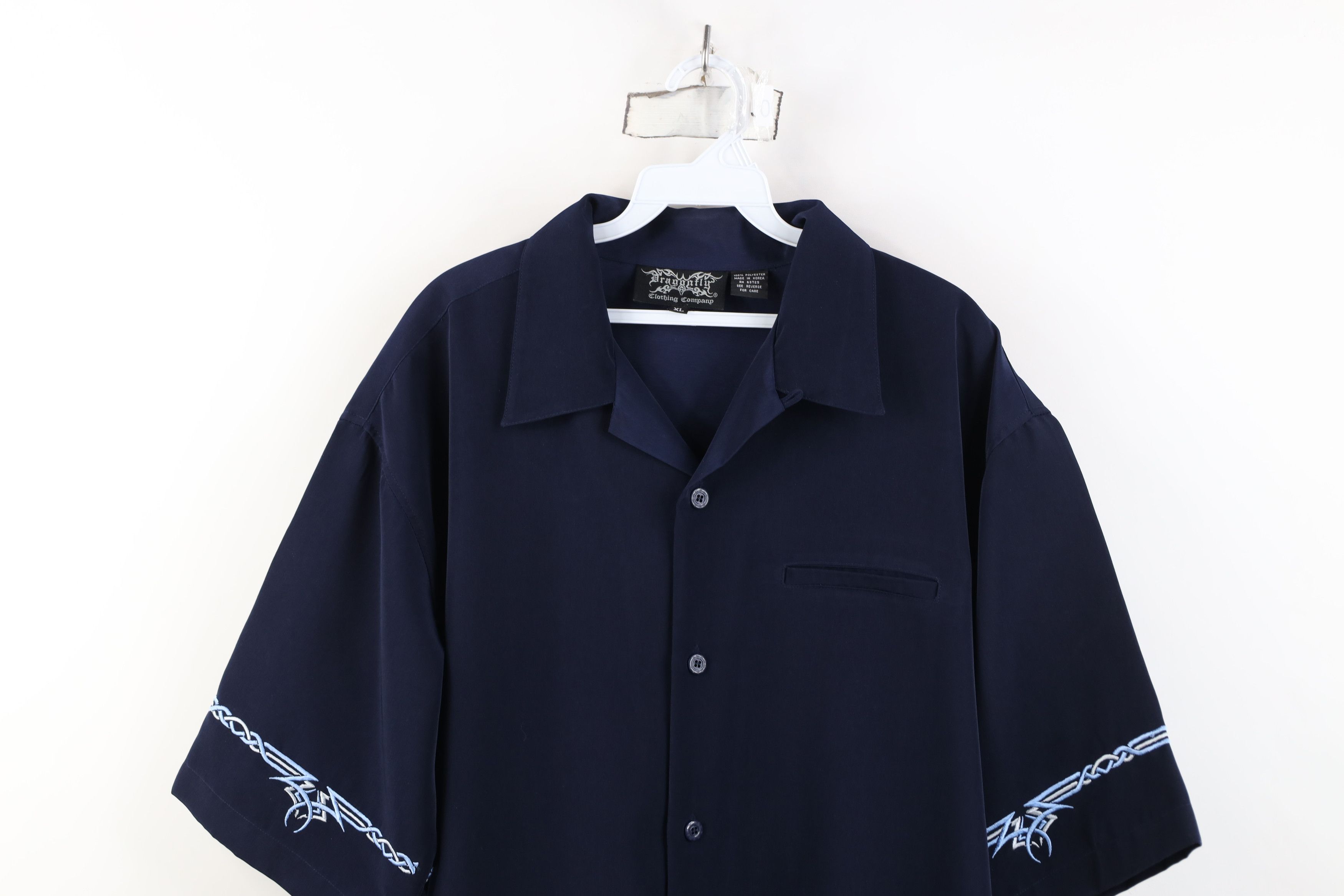 Vintage Vintage 90s Y2K Streetwear Collar Casino Button Shirt Blue Size US XL / EU 56 / 4 - 2 Thumbnail