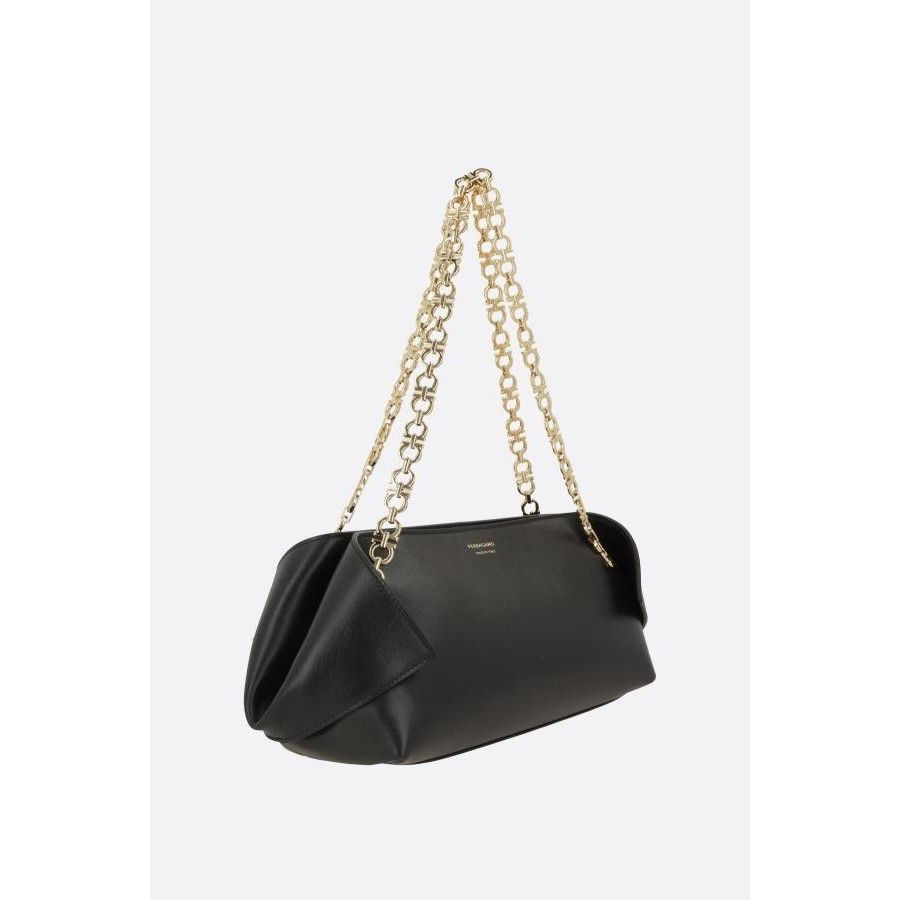 Salvatore Ferragamo FERRAGAMO Scarf XS Black Smooth Leather Shoulder Bag New & A Size ONE SIZE - 2 Thumbnail