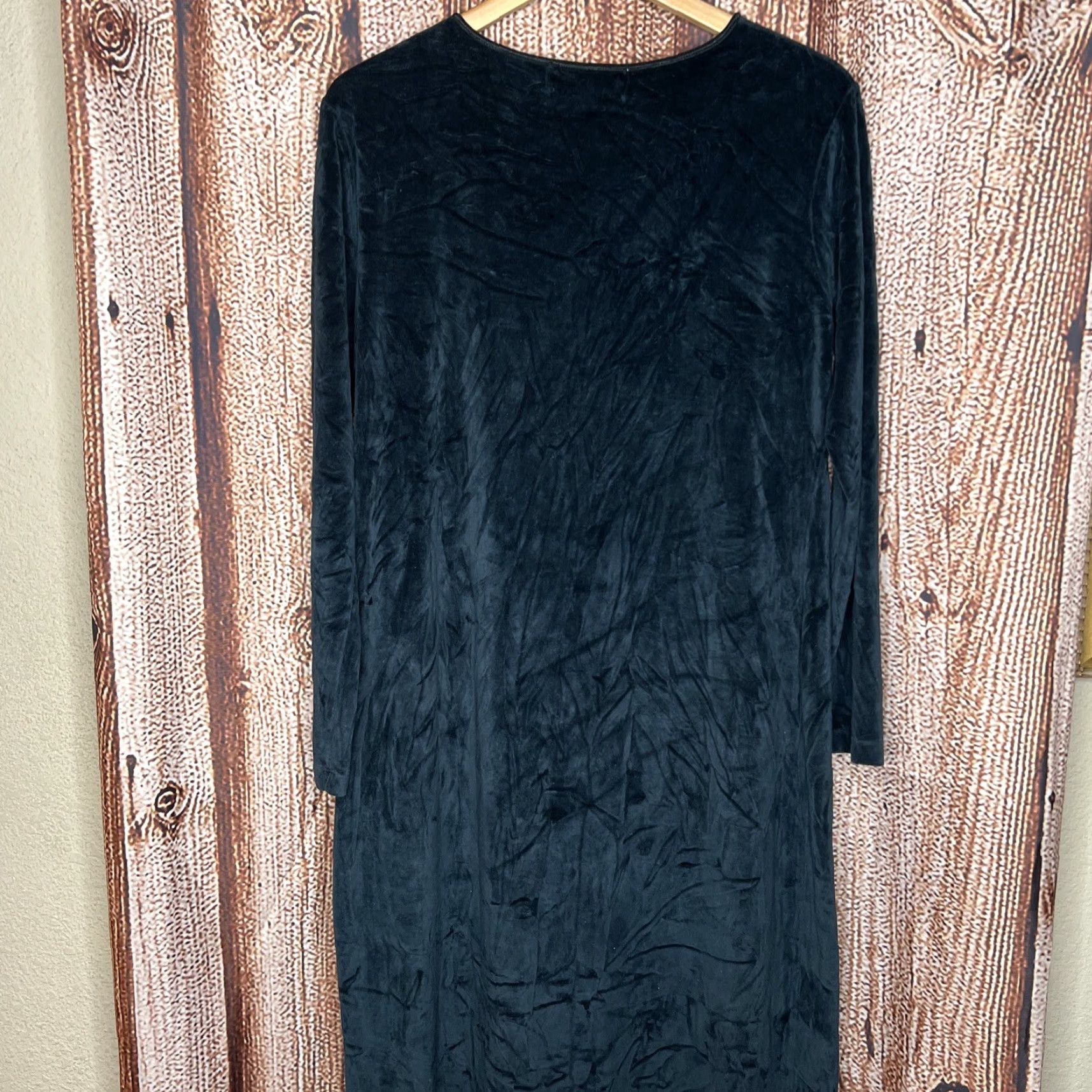 Velour VINTAGE Jones Wear Sport Velour Long Sleeve Dress Large Womens Size L / US 10 / IT 46 - 4 Thumbnail