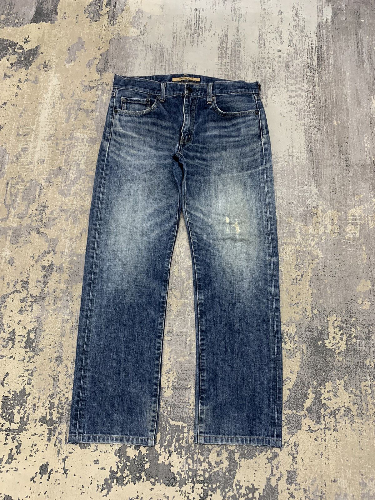 Japanese Brand Vtg Uniqlo S001 Kaihara Japanese Distressed Denim Jeans W32 Size US 32 / EU 48 - 1 Thumbnail