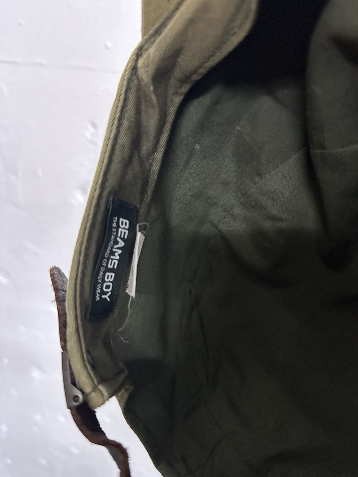 Beams Plus 90’s BEAMSBOY ARMY Leather Strap Hat Size ONE SIZE - 6 Thumbnail