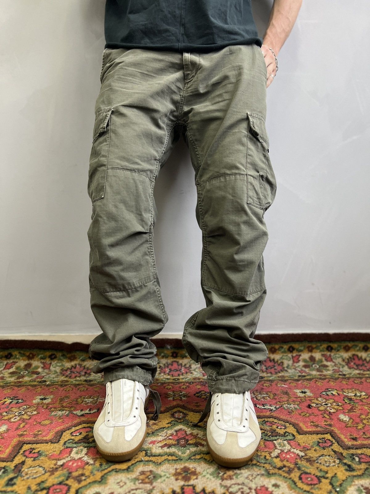 Carhartt × Vintage VINTAGE CARGO AVIATION DISTRESSED 2000s pants y2k olive Size US 34 / EU 50 - 7 Thumbnail