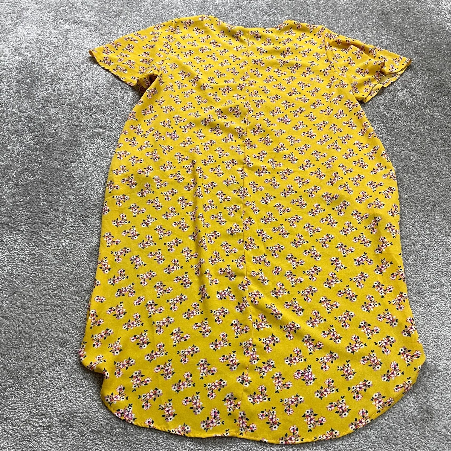Vintage VINTAGE? No — use original: Minette Blouse Top Women 3XL Yellow Floral Round Neck Short Sleeve Casual Size XXL / US 16-18 / IT 52-54 - 2 Thumbnail