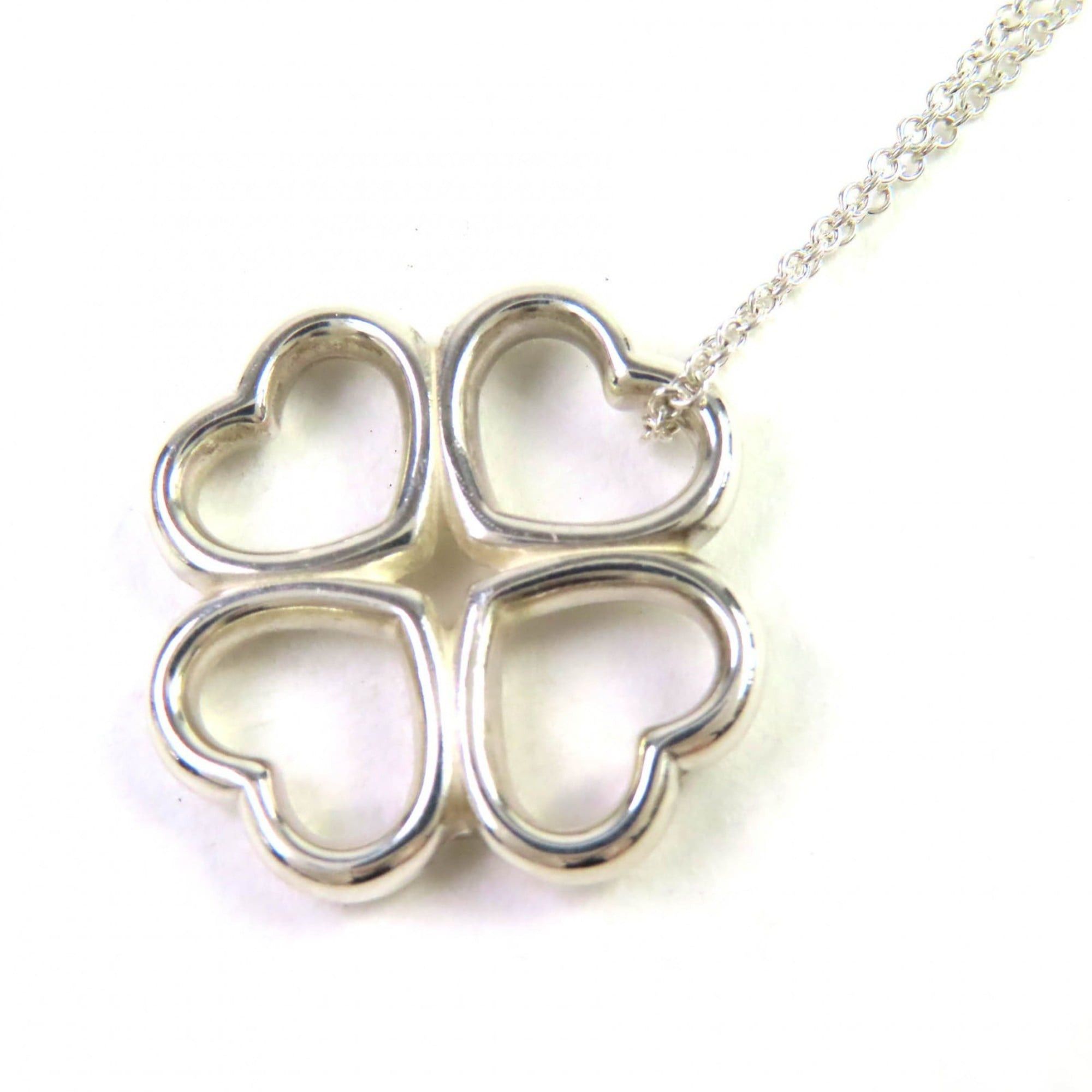 Tiffany & Co. TIFFANY & Co. Tiffany Loving Heart Clover Necklace, SV925, Four-Leaf Pendant, Silver, Weight 4.4g, Women's Size ONE SIZE - 1 Thumbnail