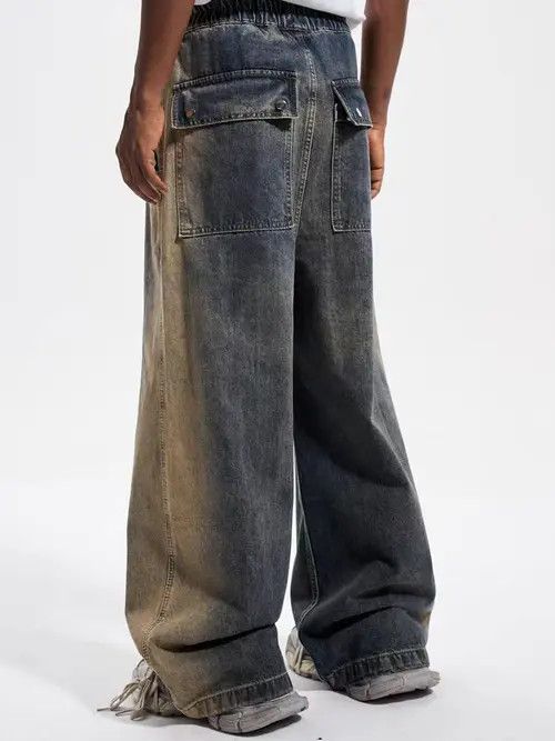 VIBE High street style zipper gradient washed baggy jeans Size US 34 / EU 50 - 4 Thumbnail