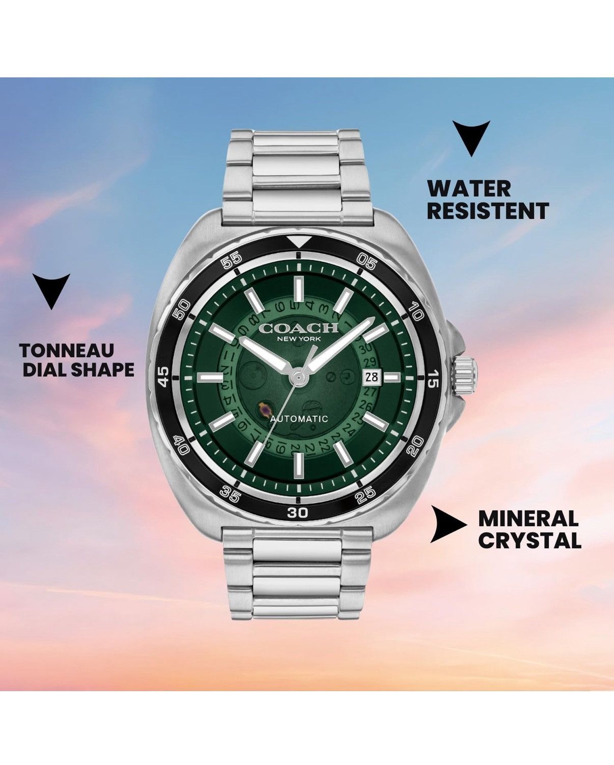 Coach Coach Watch Charter Automatic 44mm 14602713 Men Silver Size ONE SIZE - 13 Thumbnail