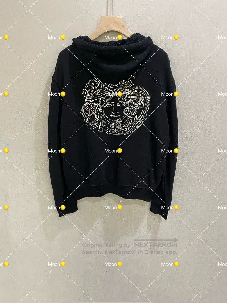 Versace Versace Diamond Medusa logo pattern black hooded sweatshir Size L / US 10 / IT 46 - 6 Thumbnail