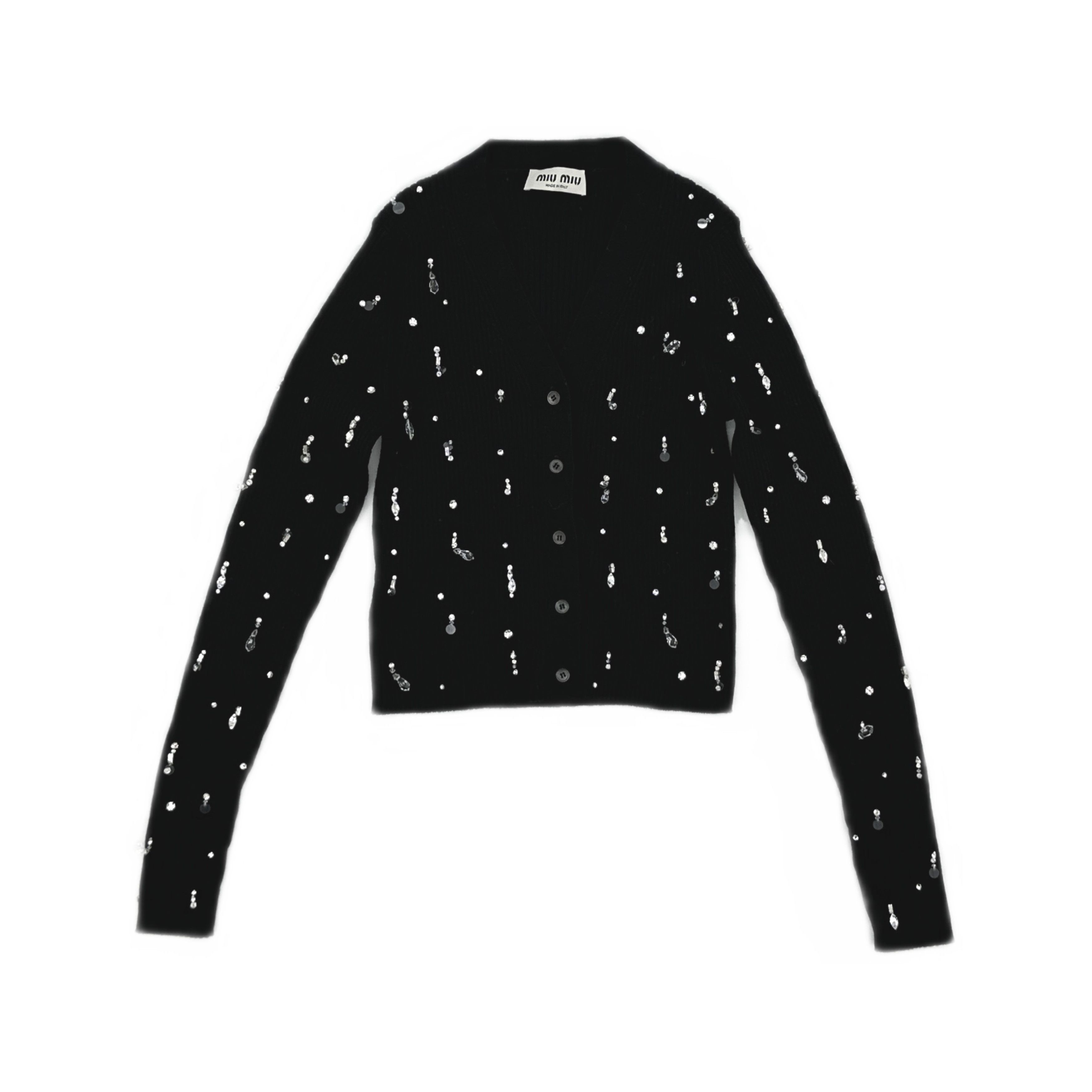 Miu Miu Miu Miu Black Sequined Cardigan Size 40 Size S / US 4 / IT 40 - 1 Thumbnail