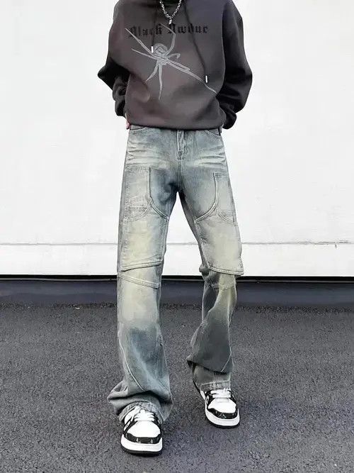 Japanese Brand × Jean Vintage washed street patchwork jeans Size US 32 / EU 48 - 2 Thumbnail