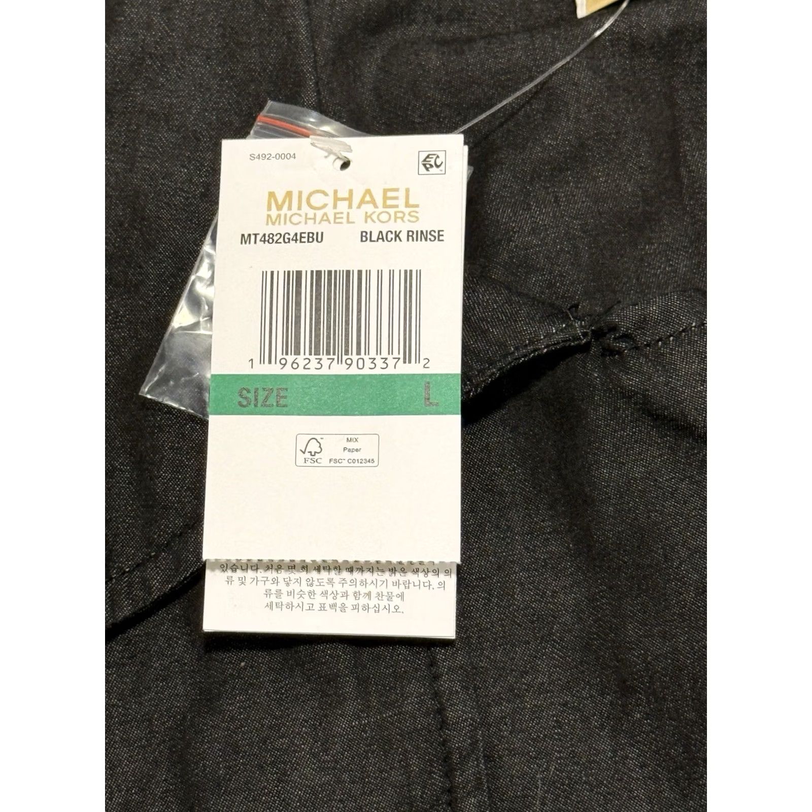 Michael Kors NWT Michael Kors Women's Chambray Trenchcoat Dress Black Rinse L Mini Sleeveless V-Neck Belted 100% Cotton Size L / US 10 / IT 46 - 7 Thumbnail