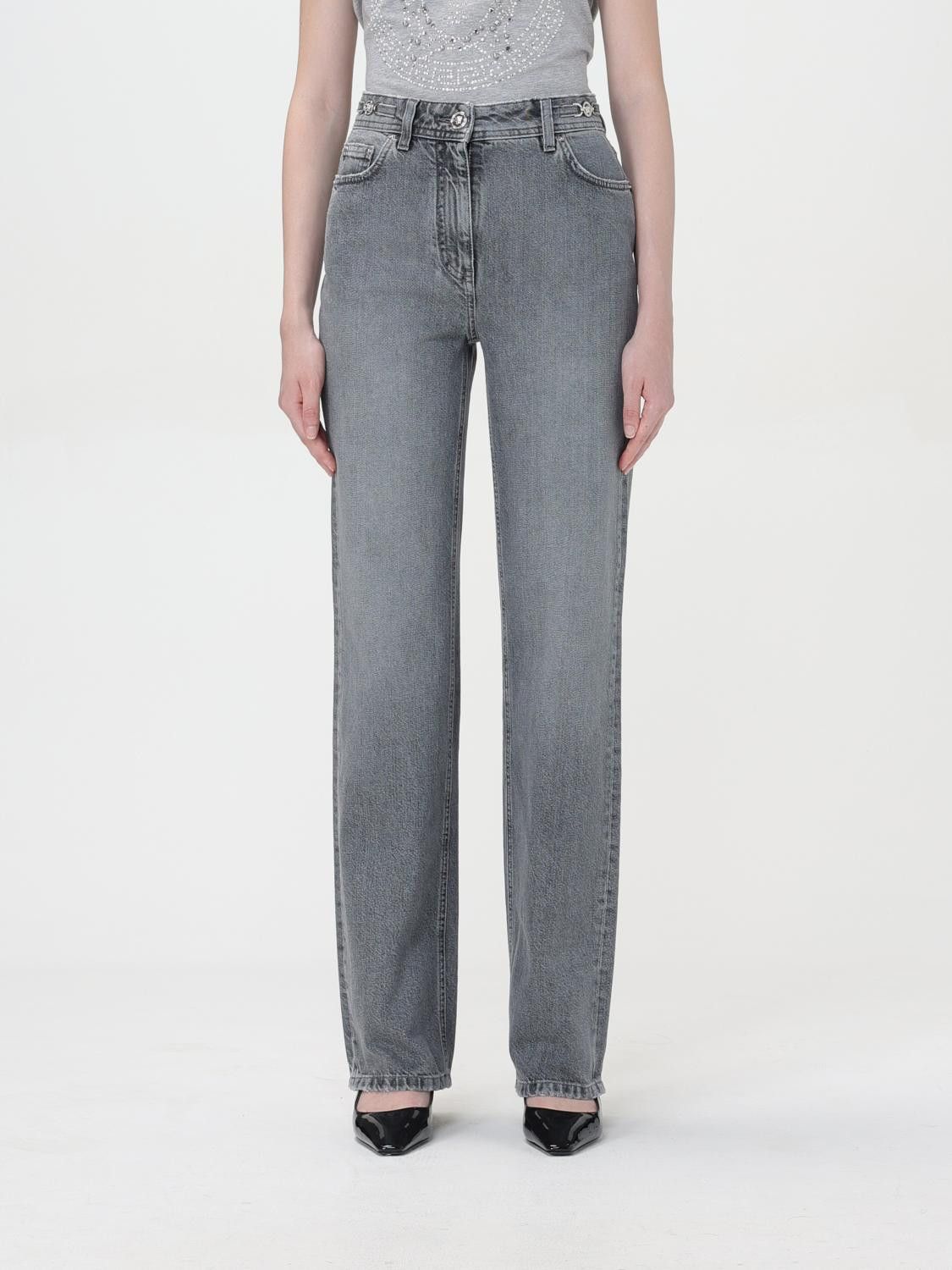 Versace o1s22i1n1024 Medusa Straight Jeans in Grey Size 28" / US 6 / IT 42 - 1 Thumbnail