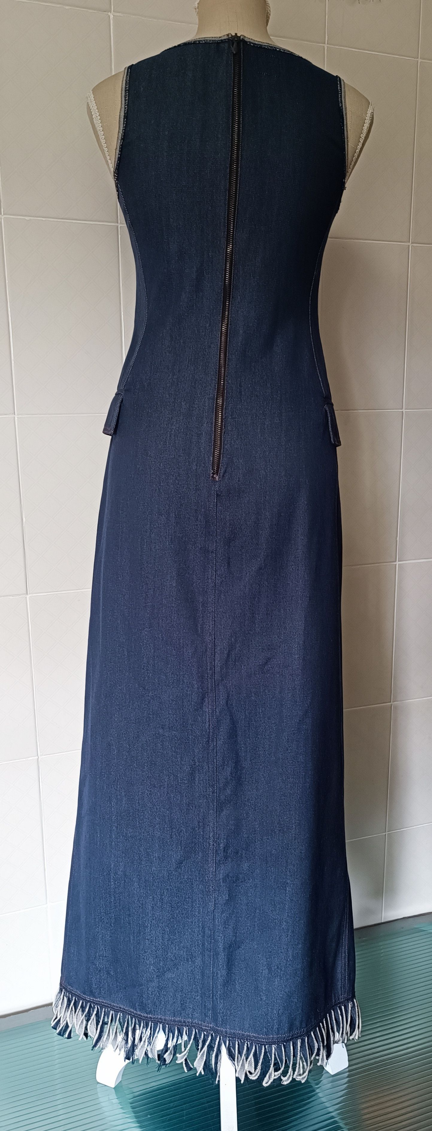 Jean Paul Gaultier FW1992/93- Gaultier Jeans - Long dress with fringes Size S / US 4 / IT 40 - 15 Thumbnail