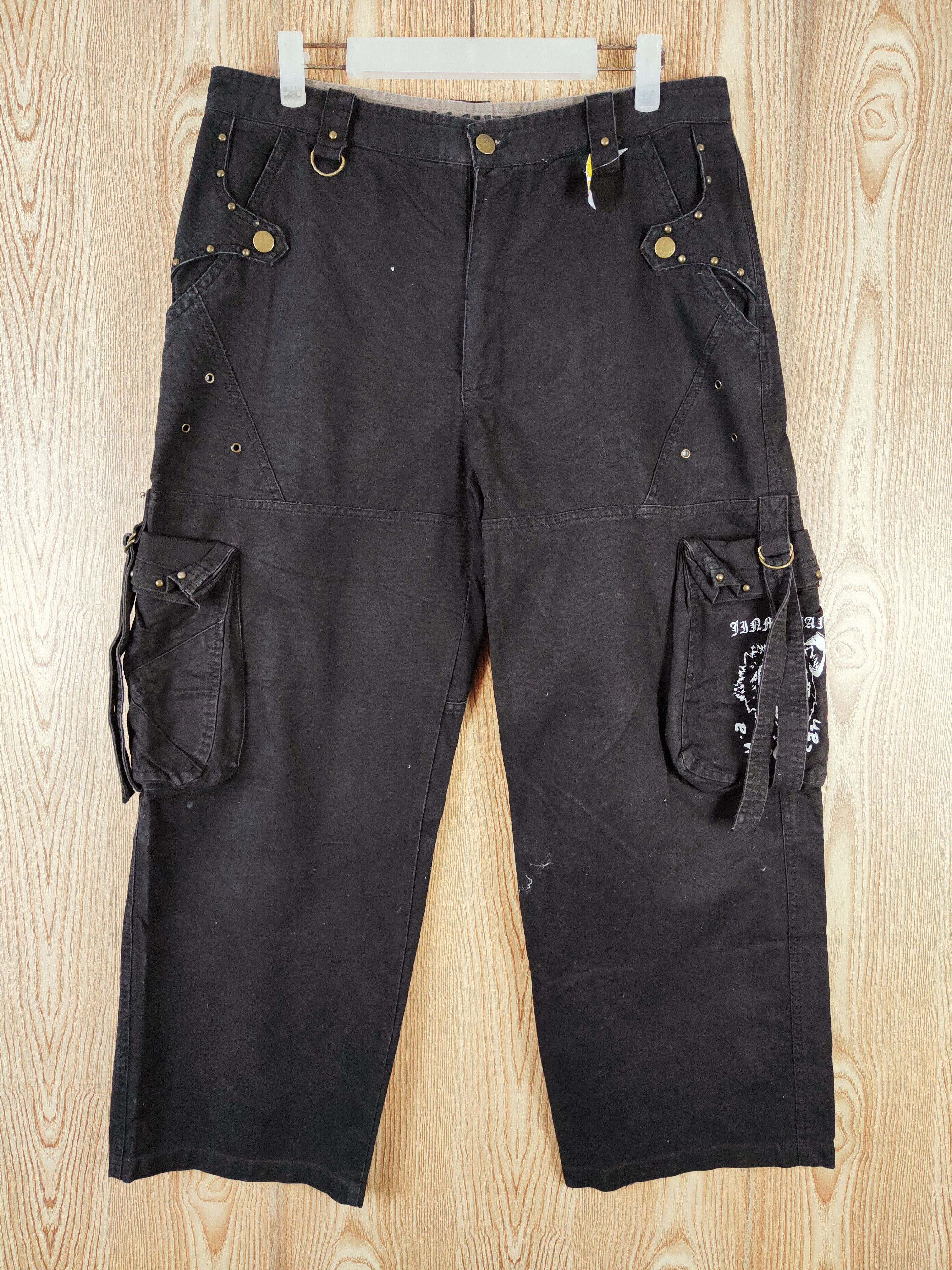 Japanese Brand DL JinMa Jeans Black Multipocket Tactical Cargo Pants #W518 Size US 32 / EU 48 - 1 Thumbnail