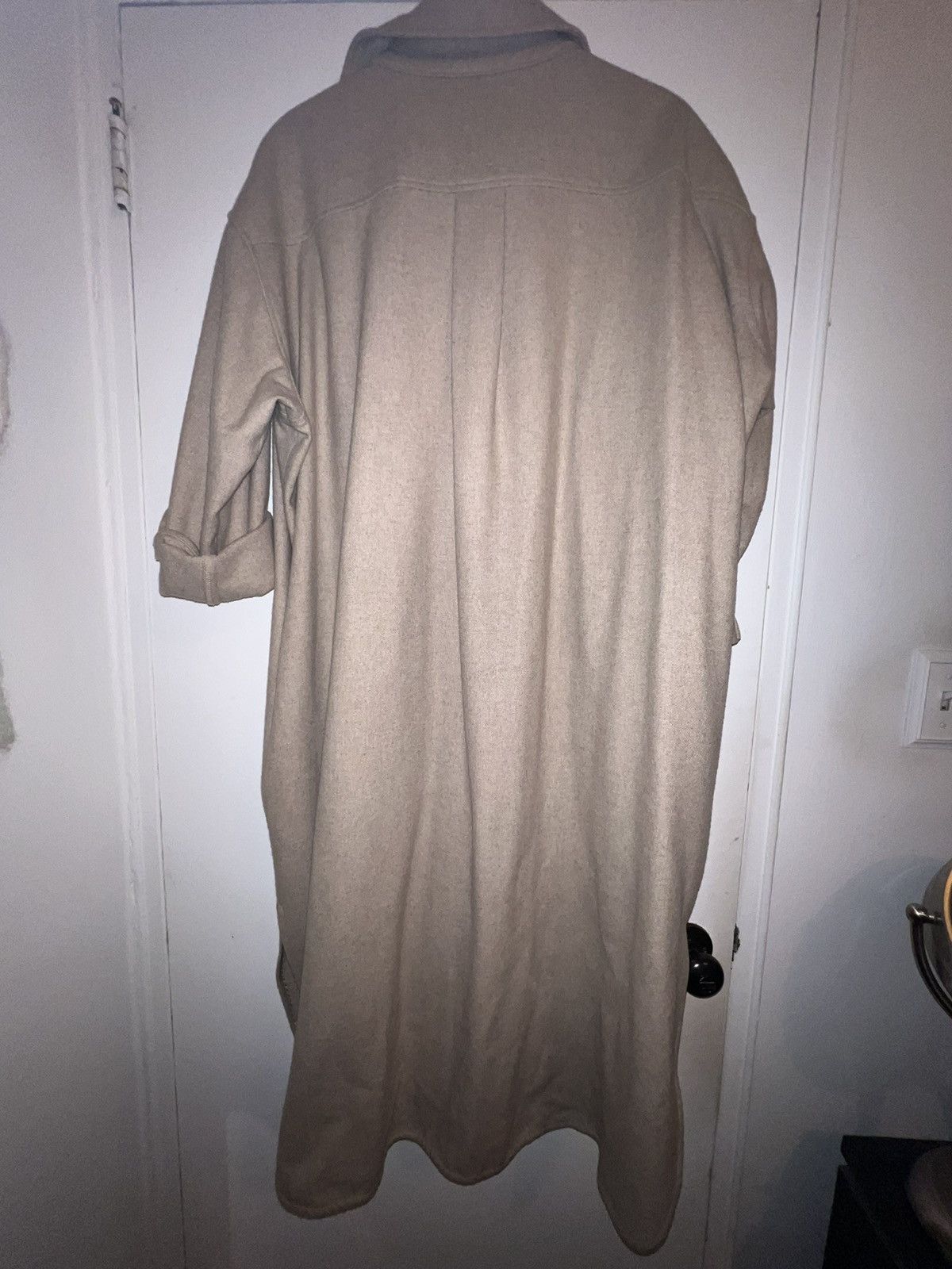 Frankie Shop Frankie Shop Long Oversized Wool Coat in Oatmeal Size ONE SIZE - 6 Thumbnail