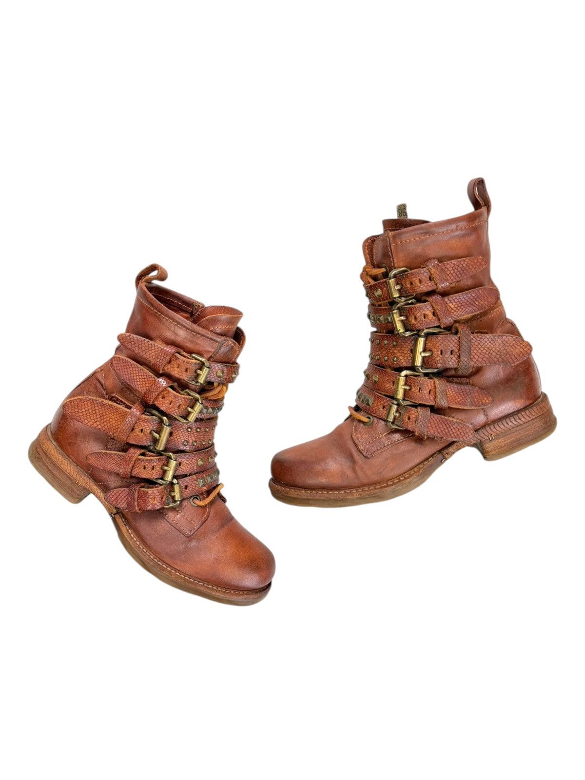 A.S.98 Vintage A.S. 98 Leather Belted Ankle Avantgarde boots Size US 6 / IT 36 - 1 Thumbnail