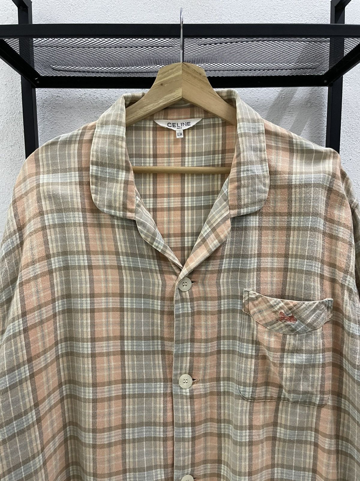 Celine Celine pajama Checked Button Up Shirt Size US L / EU 52-54 / 3 - 3 Thumbnail