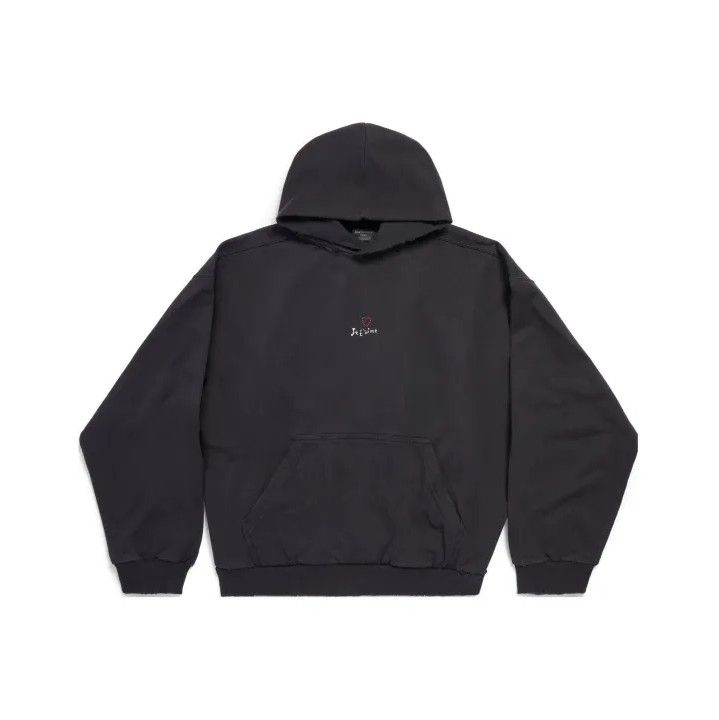Balenciaga Balenciaga Black Logo Embroidered Long Sleeve Hoodie Size US XS / EU 42 / 0 - 1 Thumbnail
