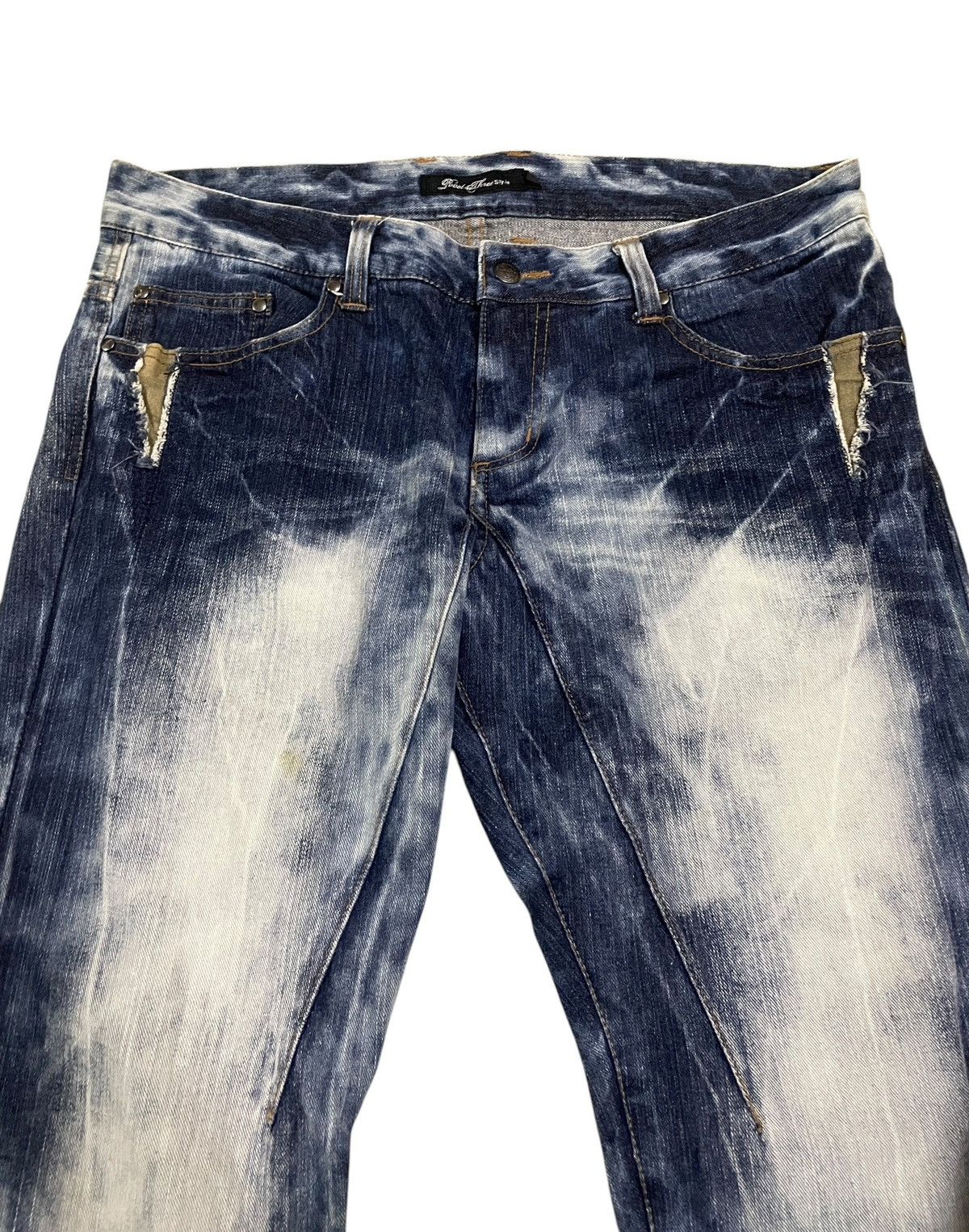 If Six Was Nine Rare Vintage Japanese Brand Root Three Bleach Jeans 2000s Size US 34 / EU 50 - 3 Thumbnail