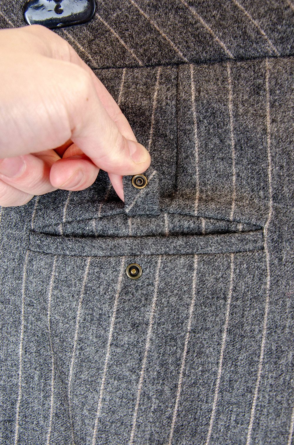 Brunello Cucinelli Gunex Grey Pinstripe Wool Cashmere Pants - Size IT 44 Size 30" / US 8 / IT 44 - 13 Thumbnail