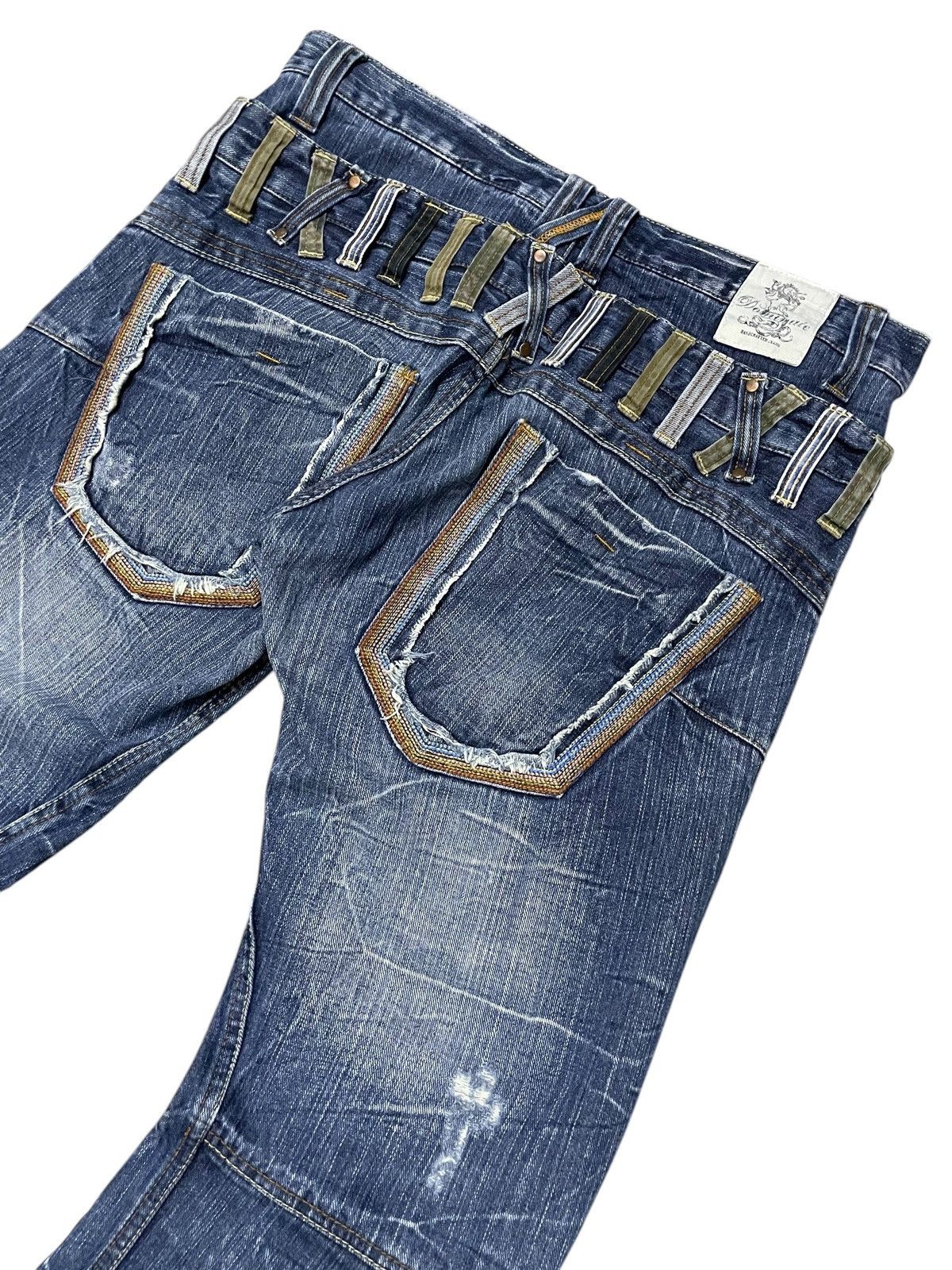 5351 POUR LES HOMMES × Japanese Brand × Tornado Mart DOMINATE Double Waist Spiral Honeycomb Wash Jeans Size US 34 / EU 50 - 12 Thumbnail