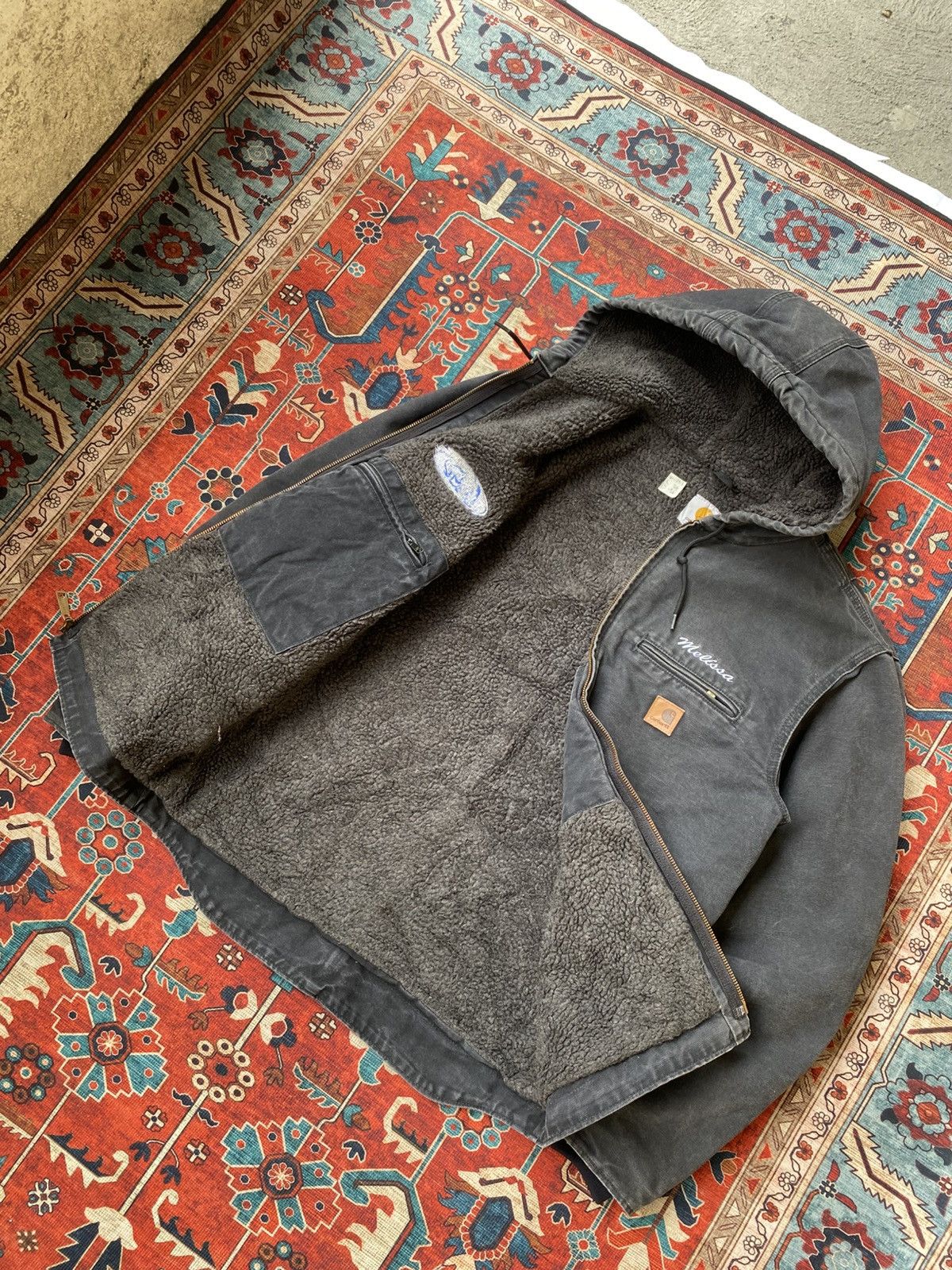 Carhartt Carhartt Jacket Sherpa Lined J141 BLK Leather patch Size US M / EU 48-50 / 2 - 6 Thumbnail