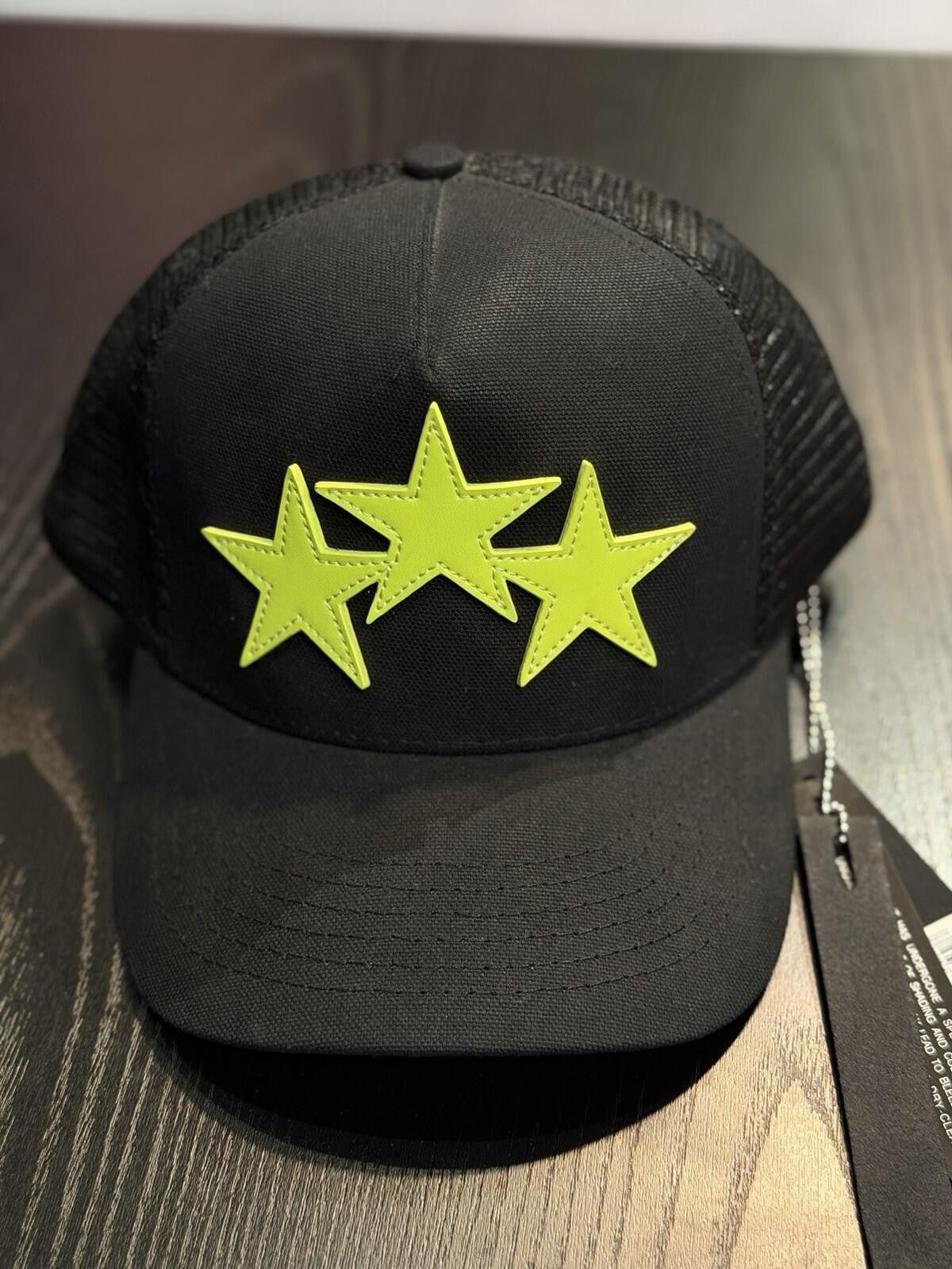 Amiri Amiri Star Logo Trucker Hat Black/Neon Brand New Size ONE SIZE - 4 Thumbnail
