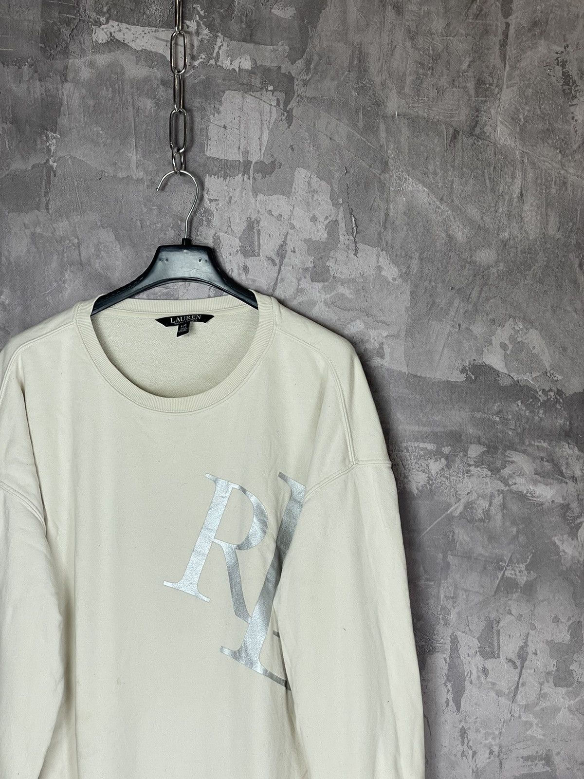 Japanese Brand × Polo Ralph Lauren Vintage Women’s Polo Ralph Lauren White Basic Sweatshirt Size L / US 10 / IT 46 - 4 Thumbnail