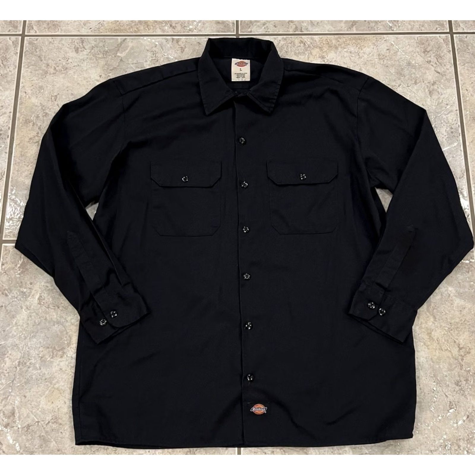 Dickies Dickies Black Long Sleeve Shirt Mens L Twill Work Shirt Uniform Mechanic Size US L / EU 52-54 / 3 - 2 Thumbnail