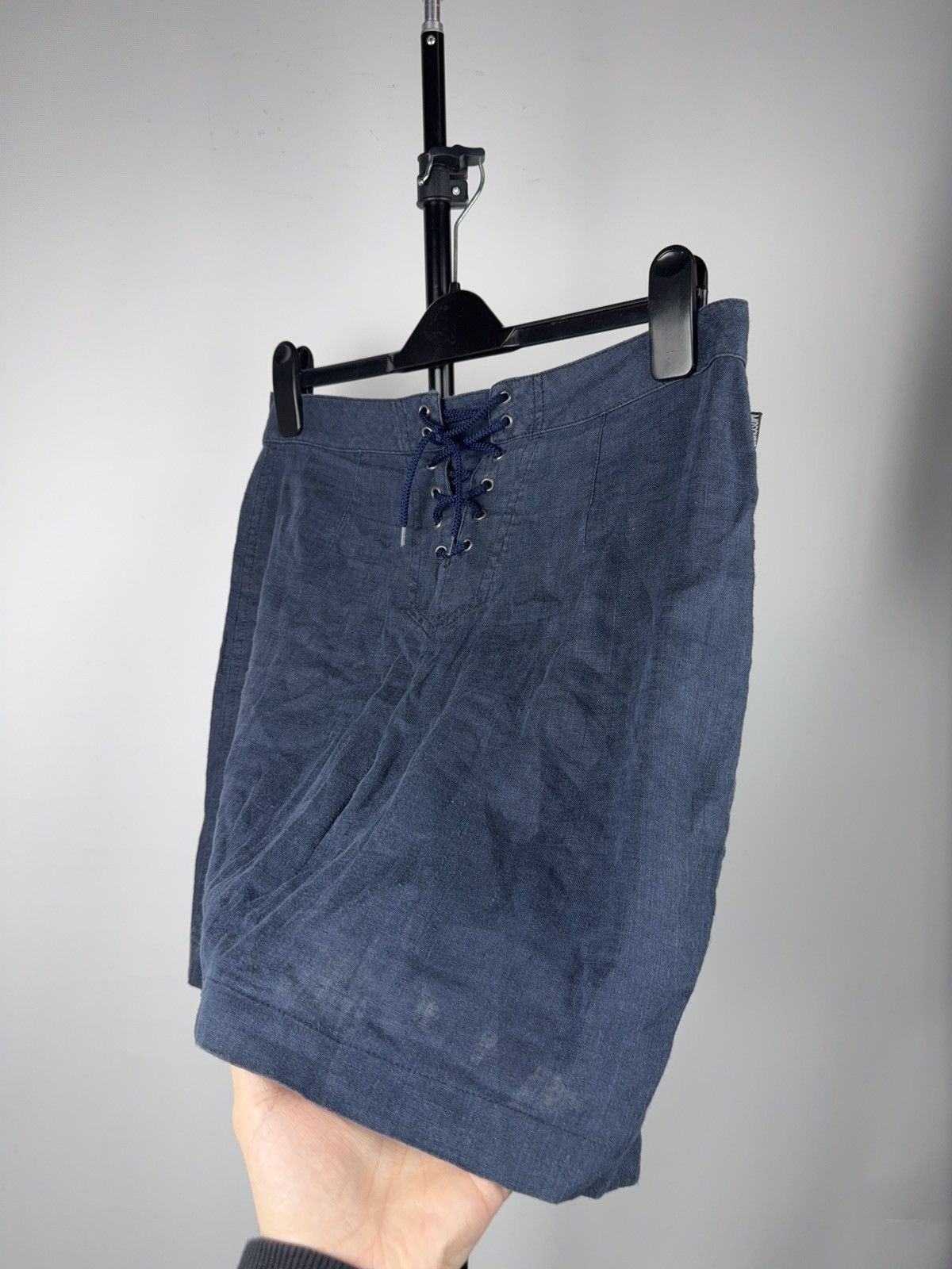 Moschino Luxury Moschino Jeans Faded Blue Button Detail Mini Skirt Size 29" - 13 Thumbnail