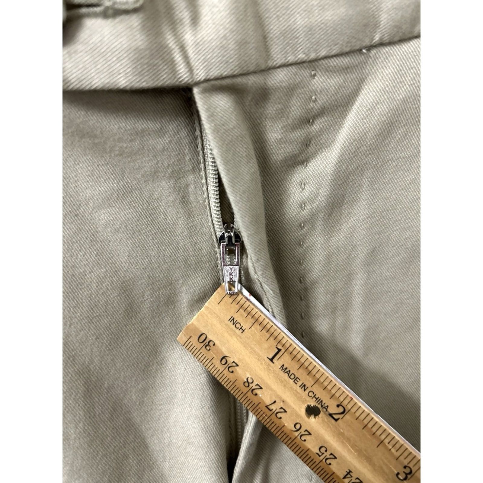 Peter Millar Peter Millar Pants Mens 35x36 Khaki Flat Front Twill Chino Beige Cotton Blend Spandex Straight Leg Men Size US 35 - 5 Thumbnail
